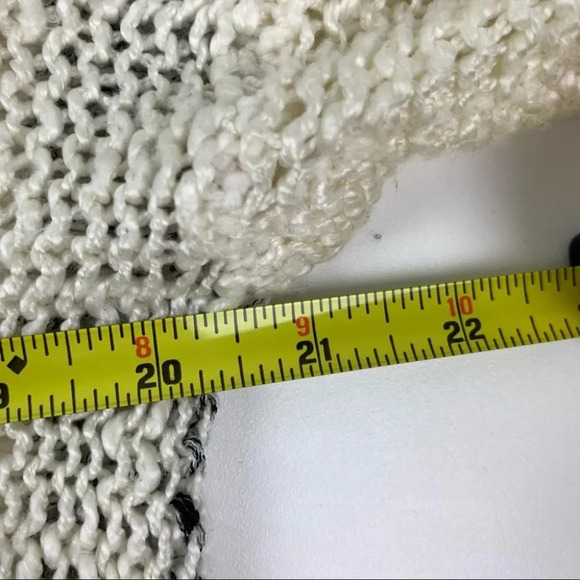 Love & Liberty Cream & Blue Knit Hooded Sweater size Medium - Picture 8 of 10